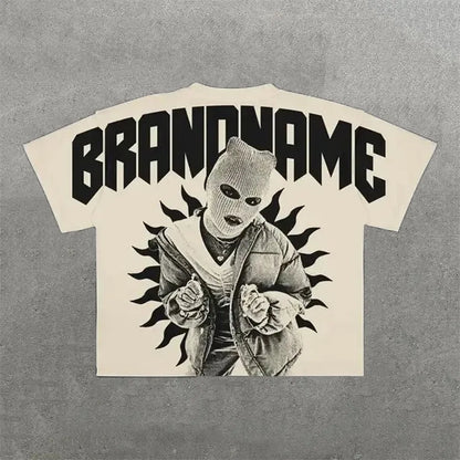 Designer Men'S T Shirts Y2K Harajuku Shirt Men Hip Hop Gothic Graphic Print Oversized Cotton Tshirt Punk Short Sleeved Streetwear Casual Tops Tees Size S-3XL