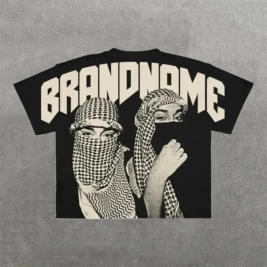 Designer Men'S T Shirts Y2K Harajuku Shirt Men Hip Hop Gothic Graphic Print Oversized Cotton Tshirt Punk Short Sleeved Streetwear Casual Tops Tees Size S-3XL