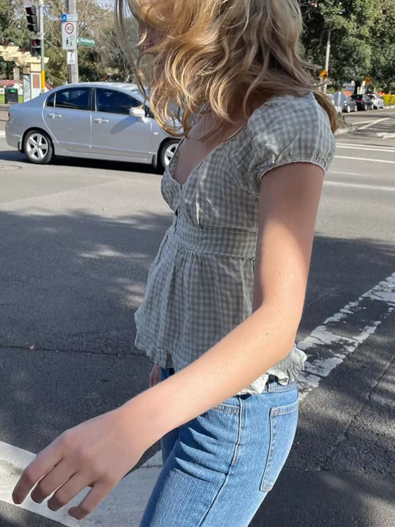 Slim Girls Sweet Tshirts 2022 Summer Fashion Ladies Stylish Soft Cotton Short Tees Vintage Women Cute Tops Chic