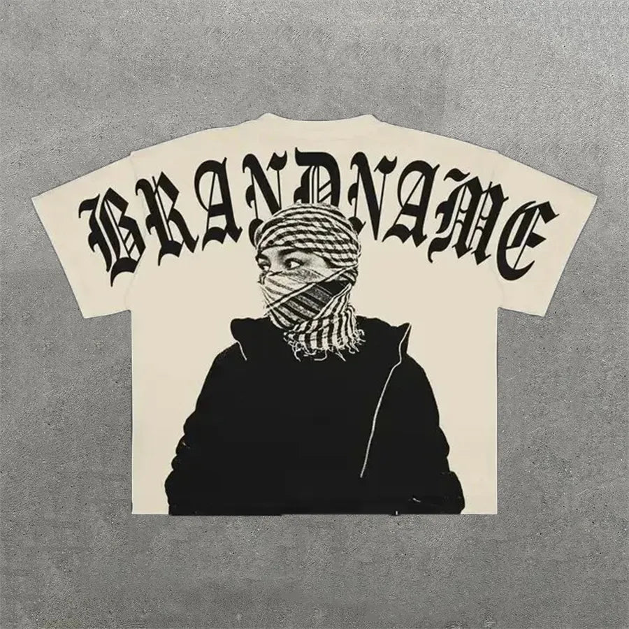 Designer Men'S T Shirts Y2K Harajuku Shirt Men Hip Hop Gothic Graphic Print Oversized Cotton Tshirt Punk Short Sleeved Streetwear Casual Tops Tees Size S-3XL