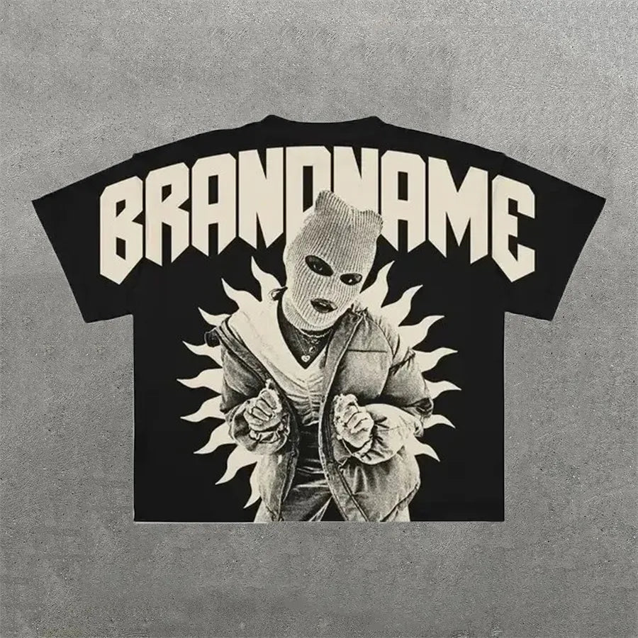 Designer Men'S T Shirts Y2K Harajuku Shirt Men Hip Hop Gothic Graphic Print Oversized Cotton Tshirt Punk Short Sleeved Streetwear Casual Tops Tees Size S-3XL