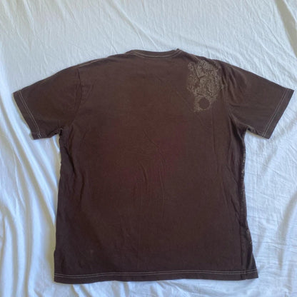 Mall Goth Cyber Grunge 00S Retro Tee Emo Vintage Brown Y2K Graphic Print T-Shirt Women Men Short Sleeve O Neck Tops Clothes