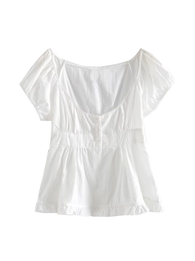 Slim Girls Sweet Tshirts 2022 Summer Fashion Ladies Stylish Soft Cotton Short Tees Vintage Women Cute Tops Chic