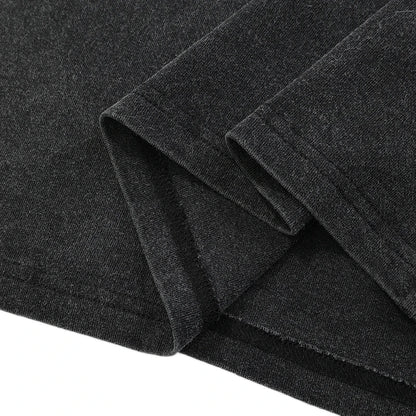 Men Washed Black T-Shirt Harajuku Streetwear Red Face Graphic T Shirt Cotton Vintage Tshirt Hipster Tops Tee Unisex Y2K