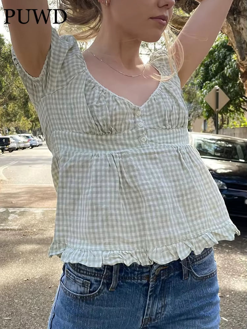 Slim Girls Sweet Tshirts 2022 Summer Fashion Ladies Stylish Soft Cotton Short Tees Vintage Women Cute Tops Chic