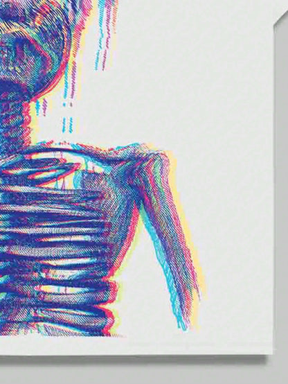 ROMWE Grunge Punk Men Skeleton & Slogan Graphic Tee for Halloween, School