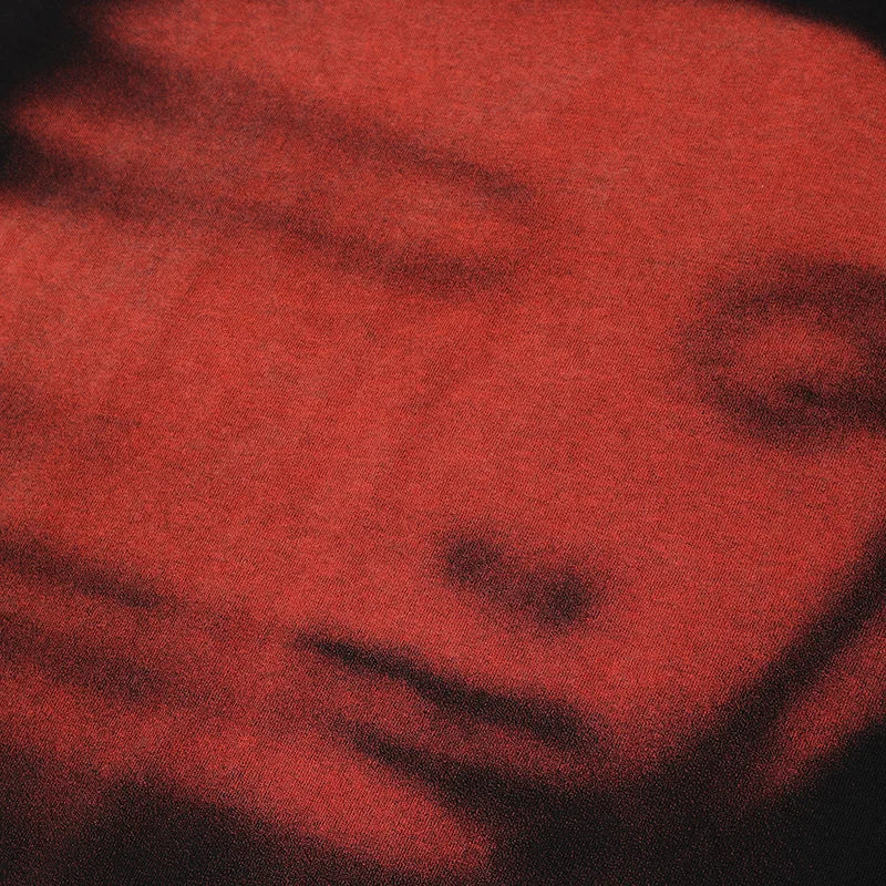 Men Washed Black T-Shirt Harajuku Streetwear Red Face Graphic T Shirt Cotton Vintage Tshirt Hipster Tops Tee Unisex Y2K