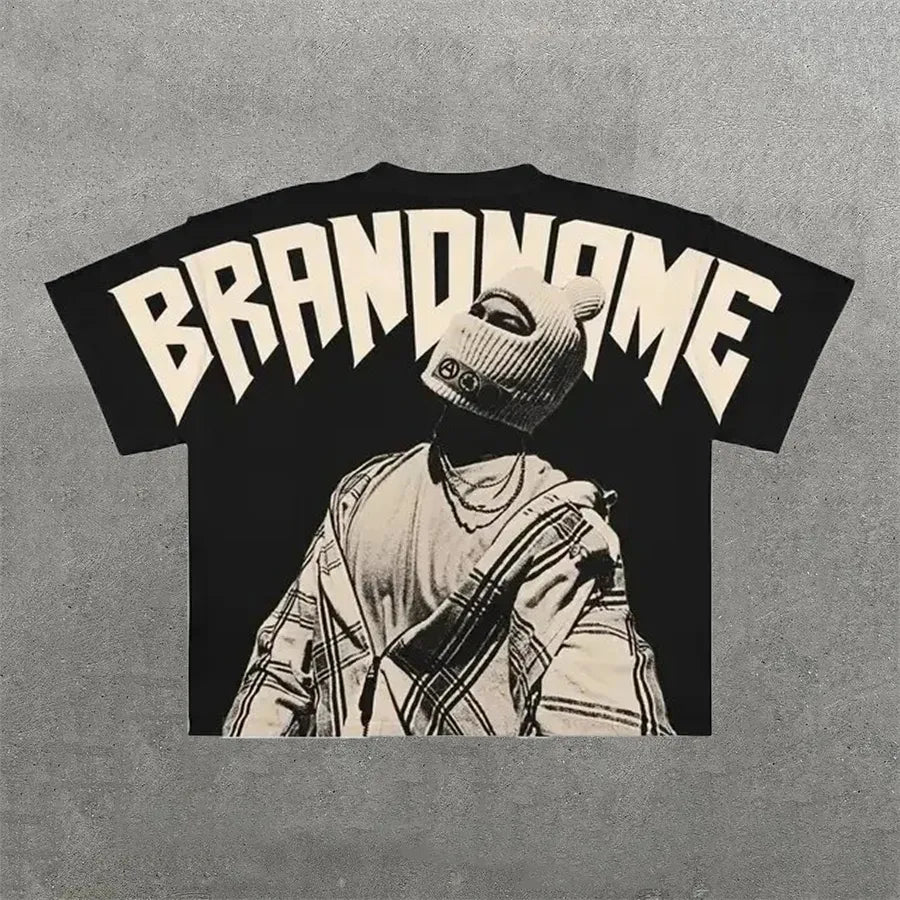 Designer Men'S T Shirts Y2K Harajuku Shirt Men Hip Hop Gothic Graphic Print Oversized Cotton Tshirt Punk Short Sleeved Streetwear Casual Tops Tees Size S-3XL