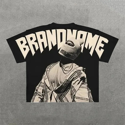 Designer Men'S T Shirts Y2K Harajuku Shirt Men Hip Hop Gothic Graphic Print Oversized Cotton Tshirt Punk Short Sleeved Streetwear Casual Tops Tees Size S-3XL