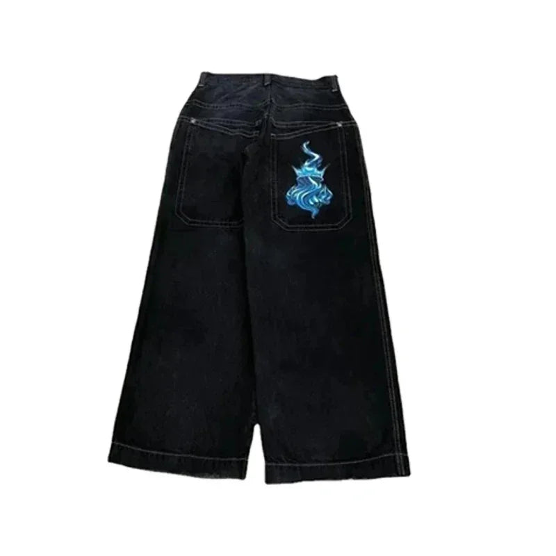 Y2K Men Jeans Goth Printed Graphic High Quality Baggy Jeans Fashion Hip Hop Streetwear Men Women Harajuku Casual Wide Leg Jeans