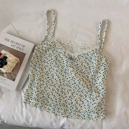 Camisole Women'S Tops Summer Short Tops 2021 New Vintage Lace Slim Warm Joker Ladies Bottoming Cute Tops for Women Camis