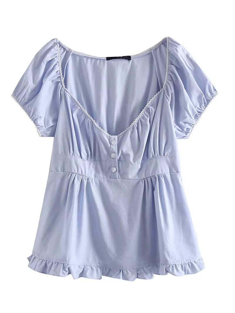 Slim Girls Sweet Tshirts 2022 Summer Fashion Ladies Stylish Soft Cotton Short Tees Vintage Women Cute Tops Chic