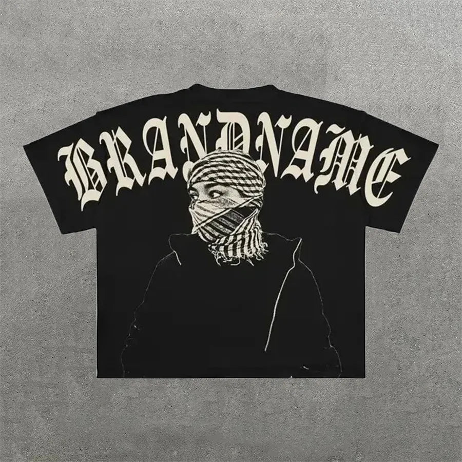 Designer Men'S T Shirts Y2K Harajuku Shirt Men Hip Hop Gothic Graphic Print Oversized Cotton Tshirt Punk Short Sleeved Streetwear Casual Tops Tees Size S-3XL