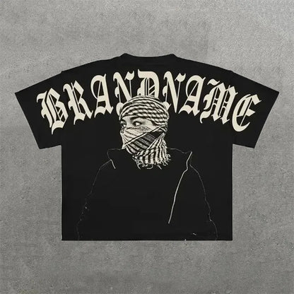 Designer Men'S T Shirts Y2K Harajuku Shirt Men Hip Hop Gothic Graphic Print Oversized Cotton Tshirt Punk Short Sleeved Streetwear Casual Tops Tees Size S-3XL